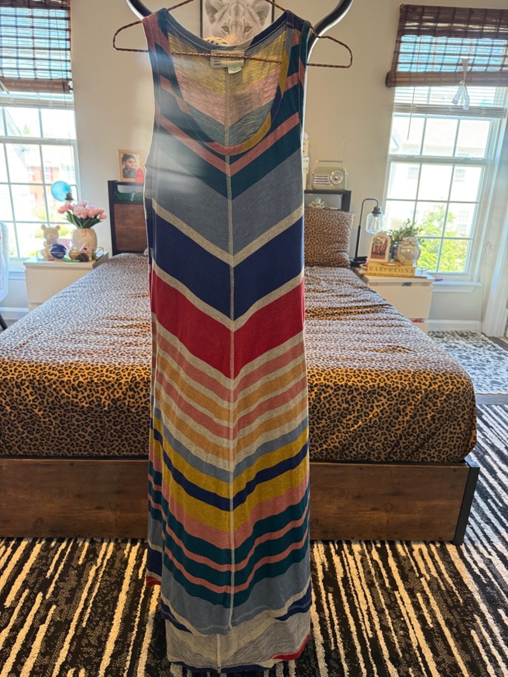 Striped Multicolor High Low Dress - Sleeveless Summer Style